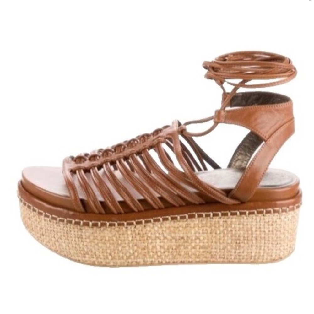 Stuart Weitzman Rich Brown Platform Sandals